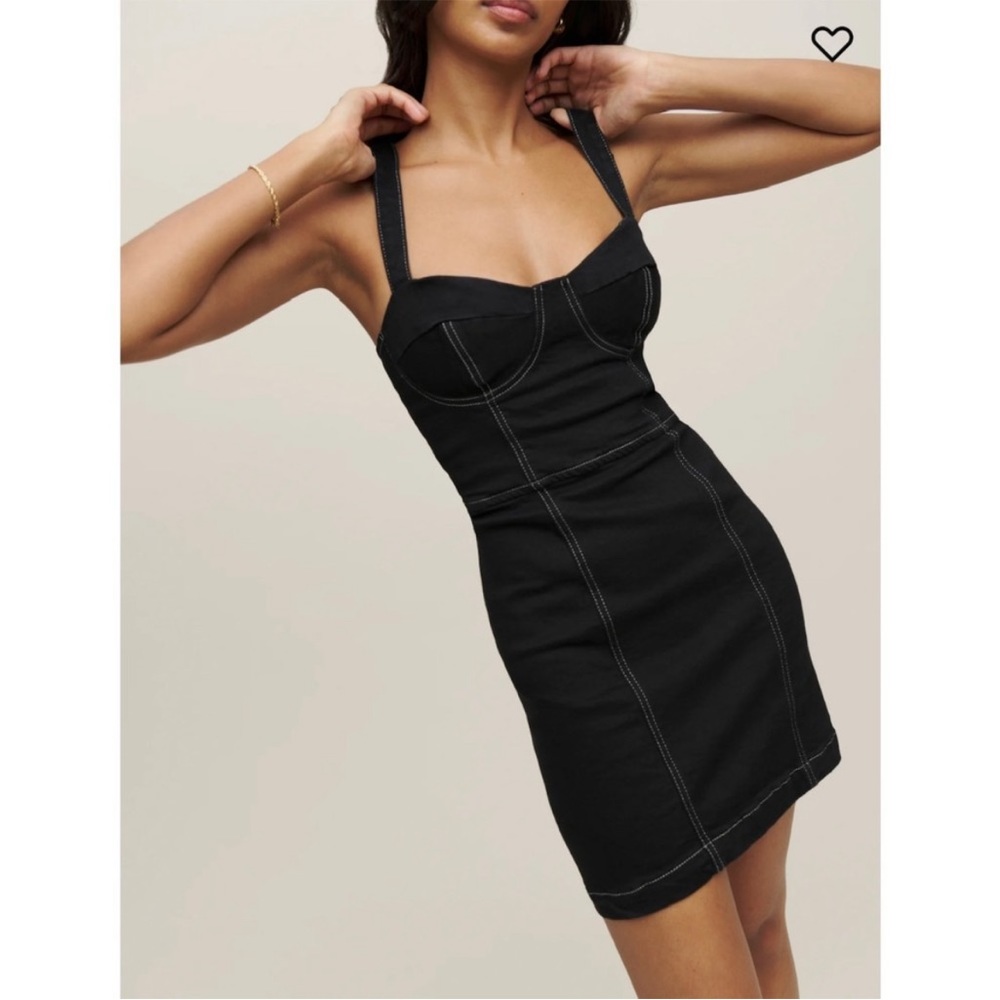 NWT Reformation Nikki Bustier Denim Mini Dress